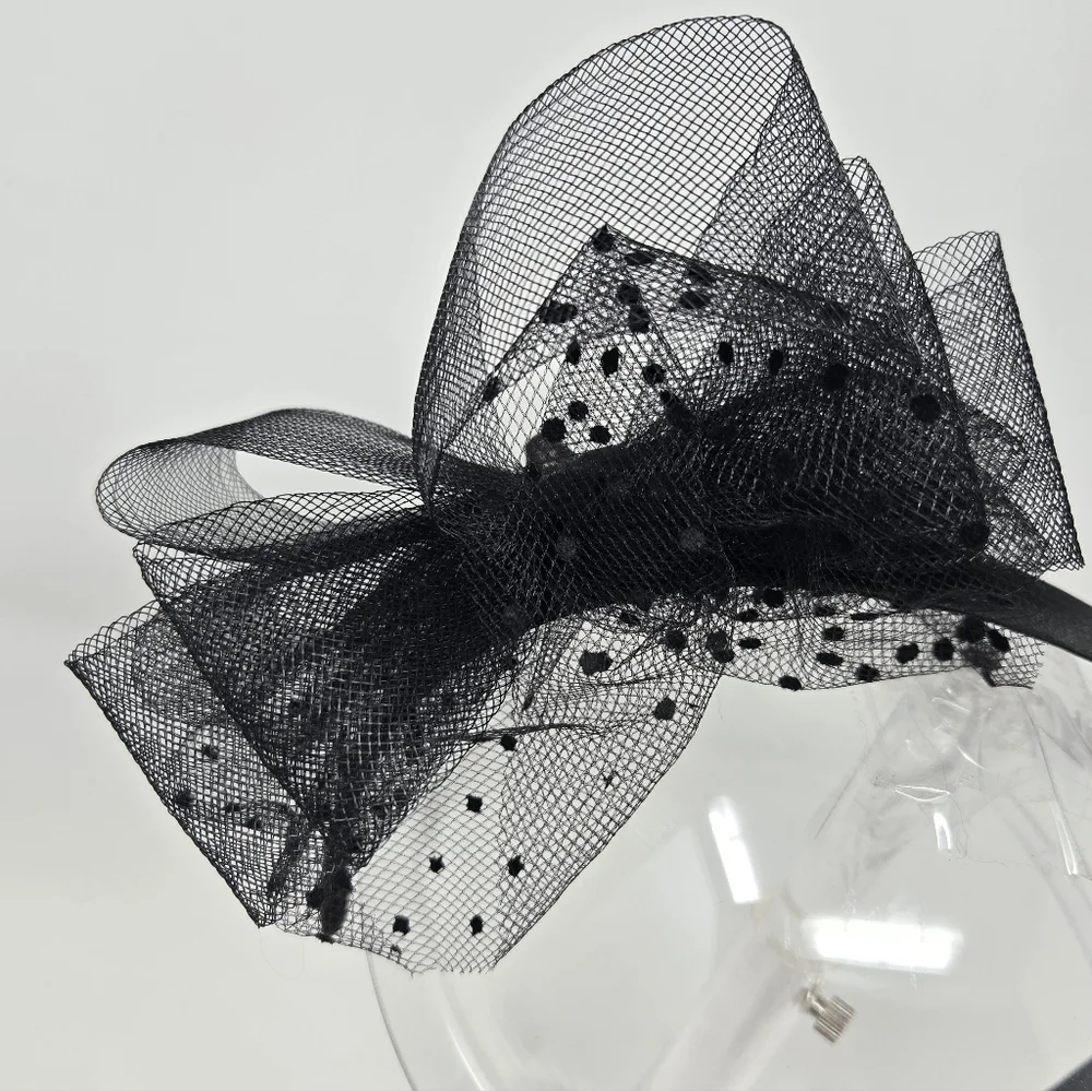 HANDMADE SET OF 4 BLACK FASCINATOR HEADBAND HAIR ACCESSORY BACHELORETTE WOMEN OS